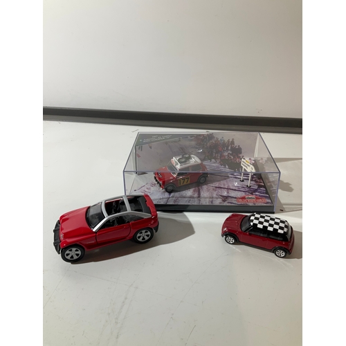 379 - BMC cooper S, Welly Mini Cooper and Maisto jeep die cast