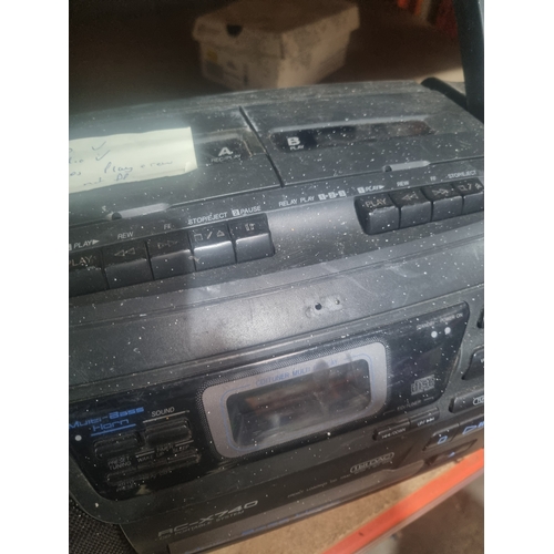 84 - Jvc ghetto blaster - tested cd and radio work - tape plays will rewind but not fast forward