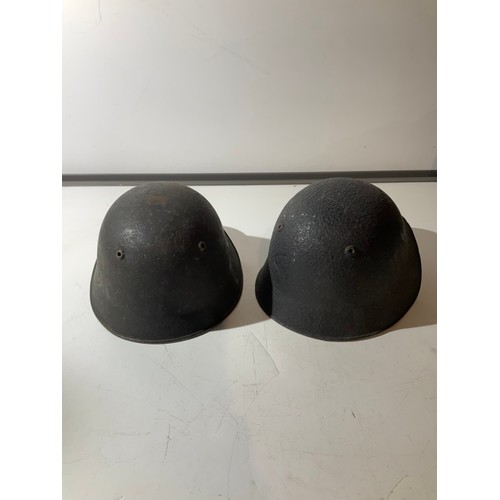 56 - 2x vintage original M18 Swiss army helmets 1918 design