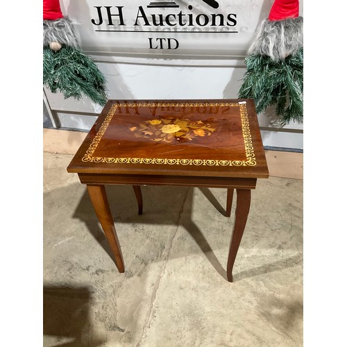 206 - Vintage inlay jewellery box table