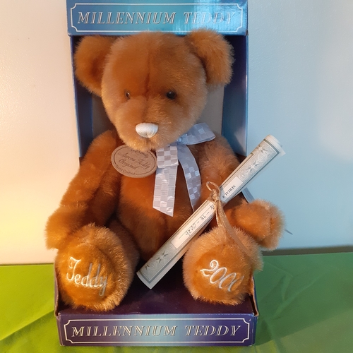 3 - Collectors bear, millenium aurora by birthdays. Boxed. With certificate of authentication