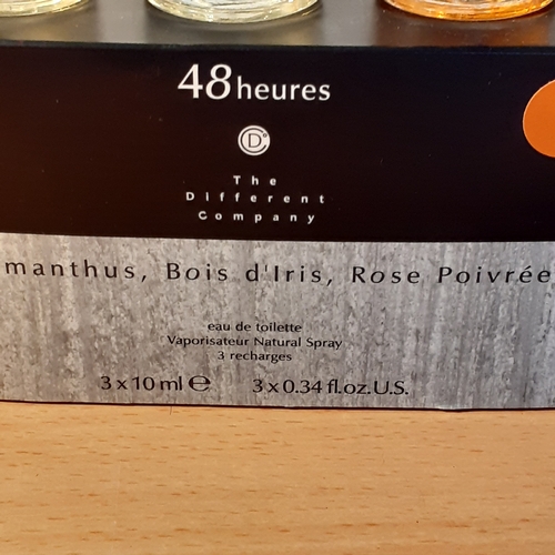 61 - 3 x 10ml perfumes 48 heures by The Different Company. Perfumes are Osmanthus, Bois d' Iris and Rose ... 