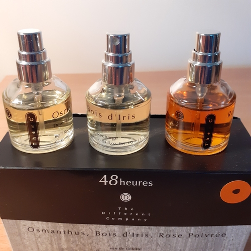 61 - 3 x 10ml perfumes 48 heures by The Different Company. Perfumes are Osmanthus, Bois d' Iris and Rose ... 