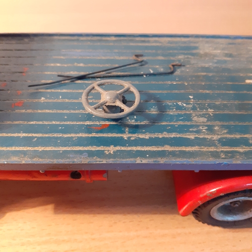 63 - Foden Shackleton clockwork mechanical flatbed diecast lorry. Sold as needing repair or spares. No ke... 