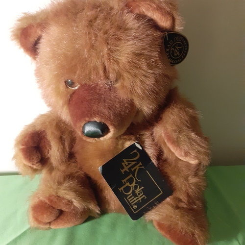 74 - Collectible 24k Polar Puff 'Corkie' teddy bear. 1987. Good condition.