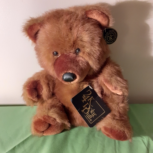 74 - Collectible 24k Polar Puff 'Corkie' teddy bear. 1987. Good condition.