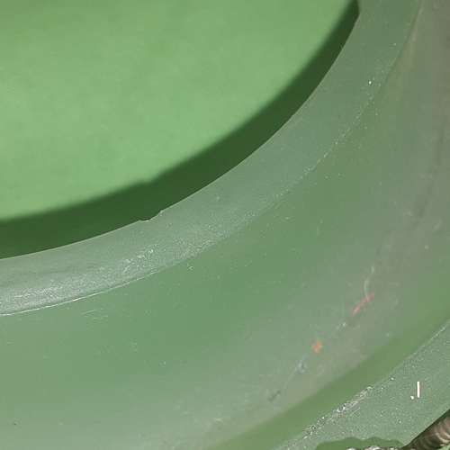 102 - 4 pieces of Bagley? Green frosted glass dishes.