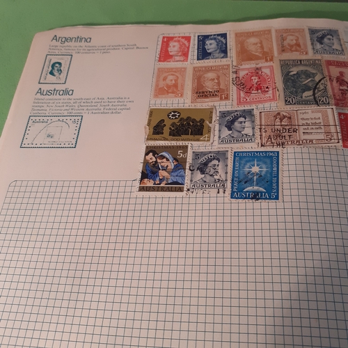 3 - Amateur stamp collection in book by country. Some pages are blank.