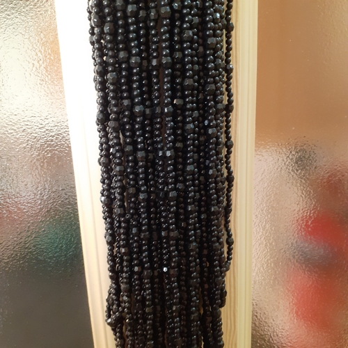 9 - Very long vintage costume beaded necklaces with Choker style neck.