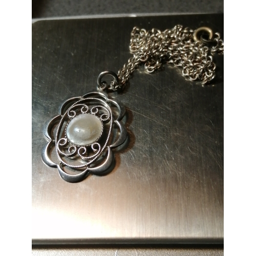 25A - Silver necklace with filigree design 5.42 grams