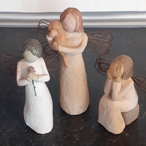 10 - 3 x Willow tree figures. Angel of friendship, Loving angel and  Angel of caring.