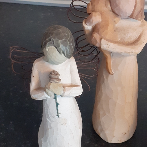 10 - 3 x Willow tree figures. Angel of friendship, Loving angel and  Angel of caring.