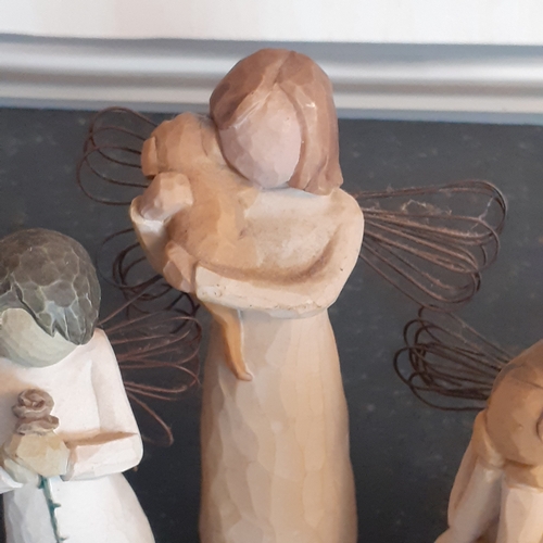 10 - 3 x Willow tree figures. Angel of friendship, Loving angel and  Angel of caring.