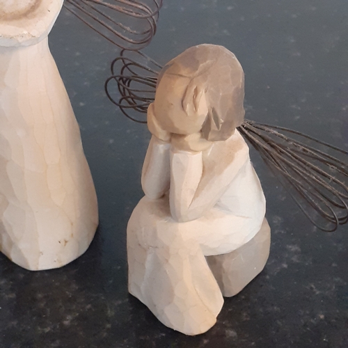 10 - 3 x Willow tree figures. Angel of friendship, Loving angel and  Angel of caring.