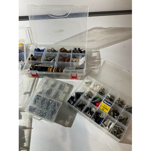 78 - Mini compartment boxes with screws, fixings & fittings