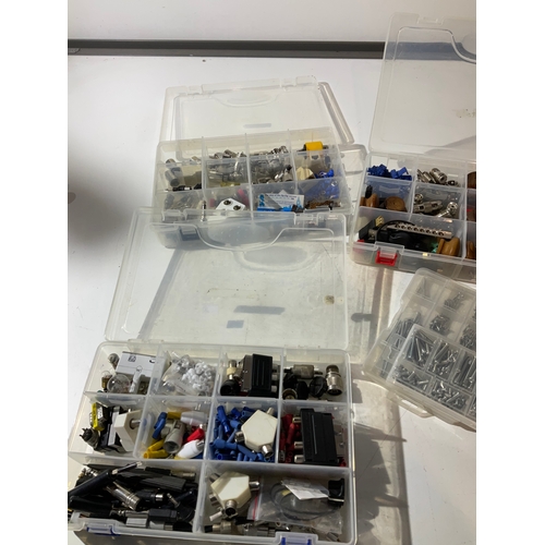 78 - Mini compartment boxes with screws, fixings & fittings