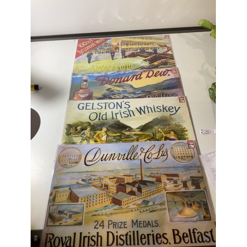 82 - 4x Irish Whiskey prints - 60x40cm