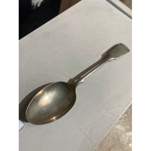 48A - WD war department Sheffield silver plate large spoon