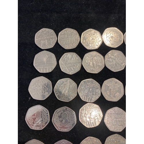 36B - 30x various 50 pence coins inc 2011 WWF, NHS 1998, Capture of Gibraltar 2011 & much more