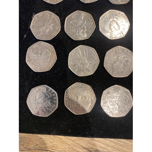 37B - 25x Peter Rabbit & Beatrix Potter 50 pence coins inc Mrs Tiggy-Winkle, Mrs LittleMouse & Jeremy Fish... 