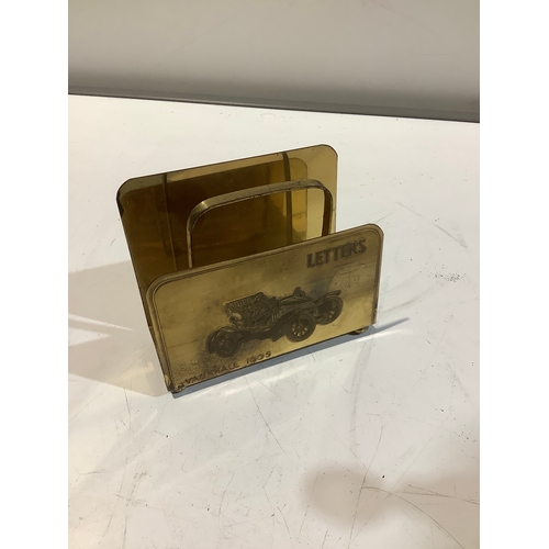 20 - Brass letter holder with Vauxhall 1905 car engraved