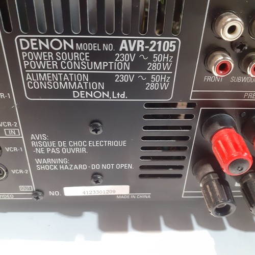 120 - Denon AV AVR-2105 amp. Sold as spares. Switches off after a few seconds