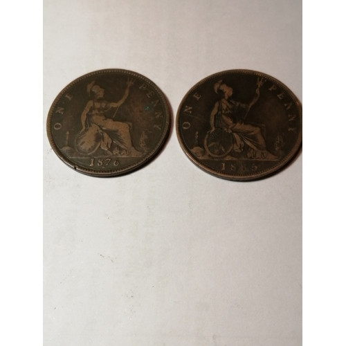 32A - 1876H and 1885 Victorian bun pennies Both in fine condition