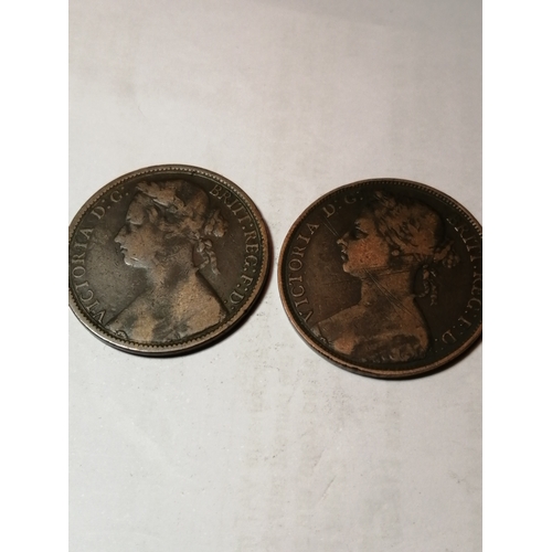 32A - 1876H and 1885 Victorian bun pennies Both in fine condition