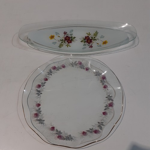 11 - 2 pretty flower design glass cake/treat plates. No damage