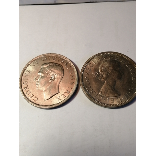 20A - 1950 and 1955 halfcrowns Both in uncirculated condition