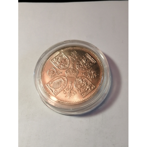 21A - 1953 crown in uncirculated condition and encapsulated