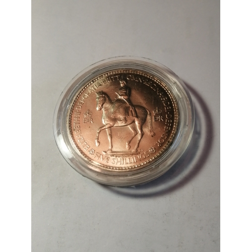 21A - 1953 crown in uncirculated condition and encapsulated