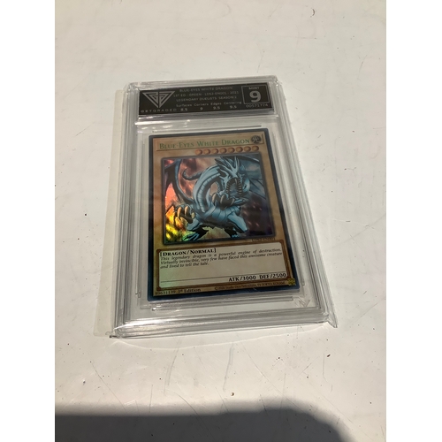 280 - Blue eyes white dragon 1st edition, GetGraded Mint 9 Yu-Gi-Oh card