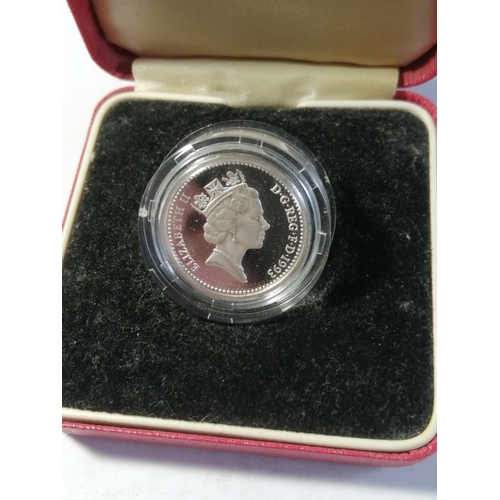 33A - 1993 silver proof piedfort 1 pound coin