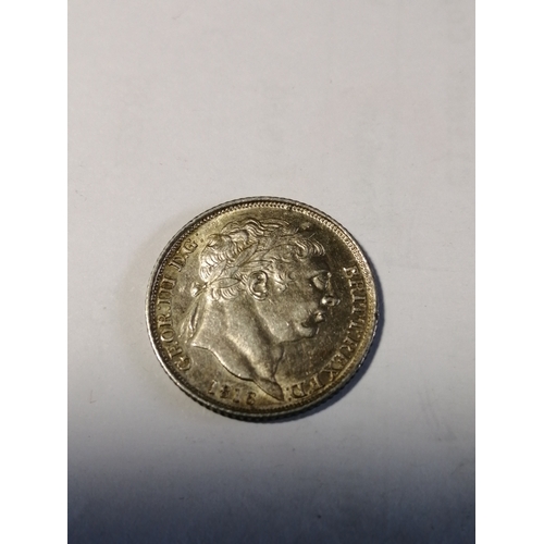 36A - 1816 George III sixpence in extremely fine condition