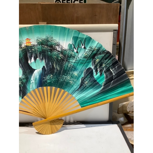 309 - Very large oriental 1.5m wall art fan