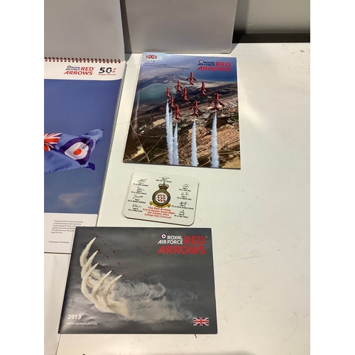 311 - Red arrows memorabilia including 2014 calendar & signed coaster