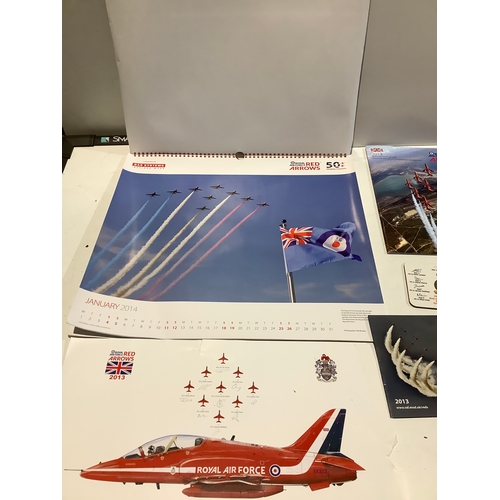 311 - Red arrows memorabilia including 2014 calendar & signed coaster