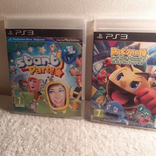 6 - 2 PS3 games. Pacman and the ghostly adventures and start party.