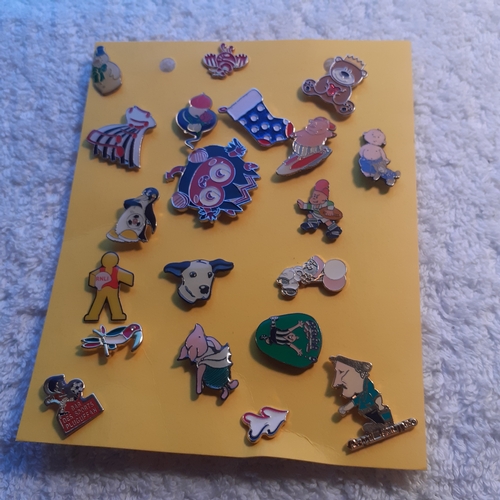 8 - Quantity of metal enamelled pin badges. Cartoon characters,  animals and charity's included.