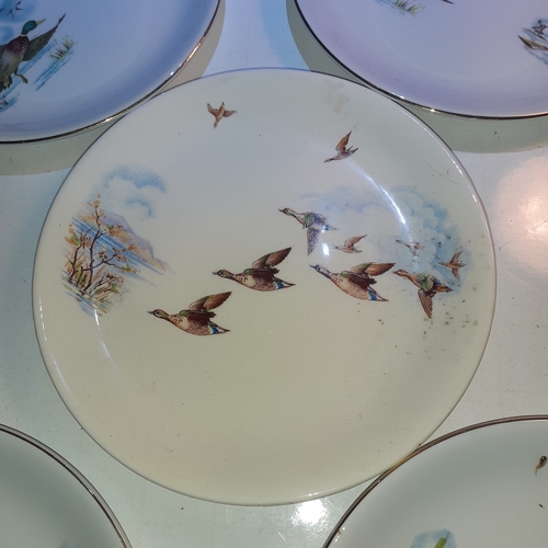 14 - 5 x Alfred Meakin plates depicting ducks and pheasants.