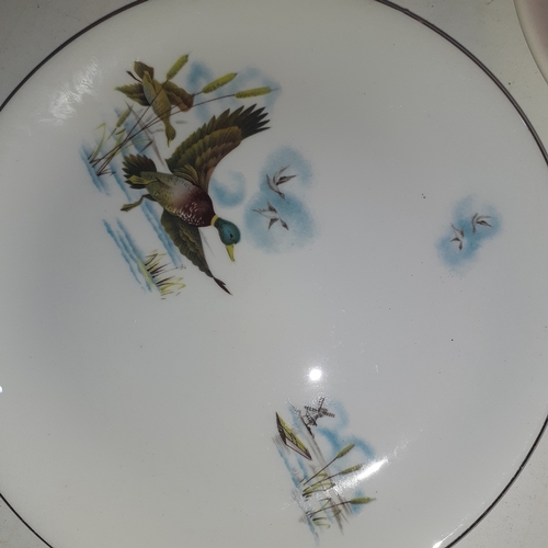 14 - 5 x Alfred Meakin plates depicting ducks and pheasants.