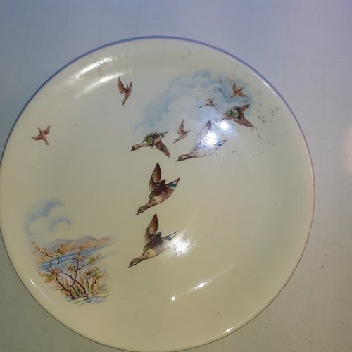 14 - 5 x Alfred Meakin plates depicting ducks and pheasants.