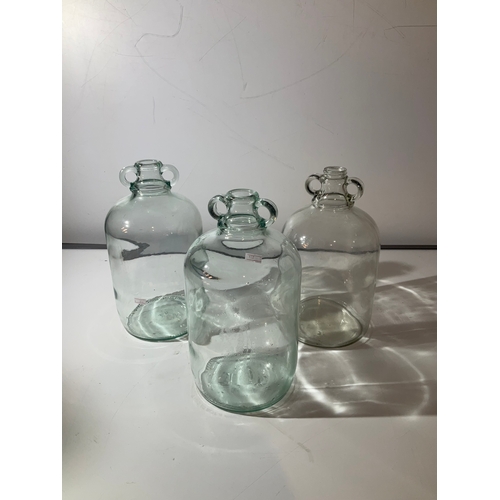 44 - 3x glass demijohns