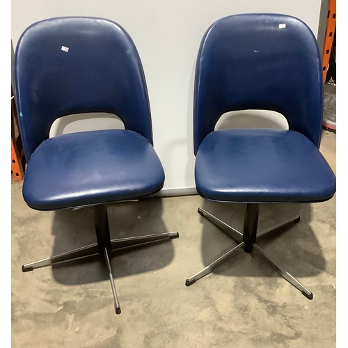 217 - 4x matching blue swivel chairs