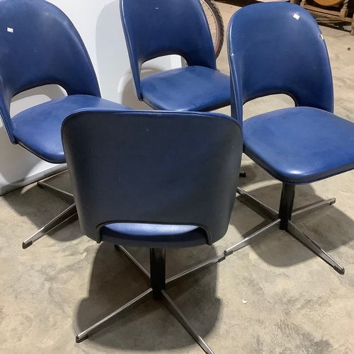 217 - 4x matching blue swivel chairs