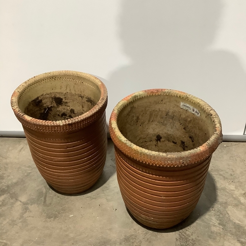 338 - Matching terracotta plant pots - 40cm tall