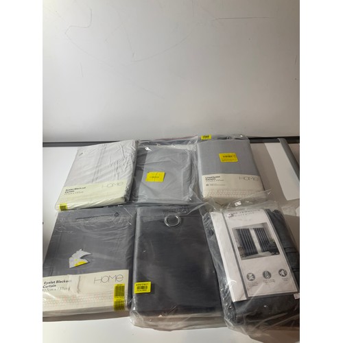 98 - Selection of 6 pairs of grey curtains all still in packaging