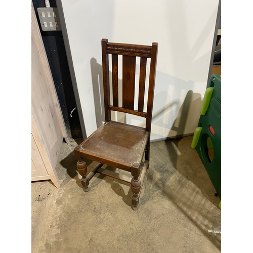 409 - Vintage wooden chair with carved top rail