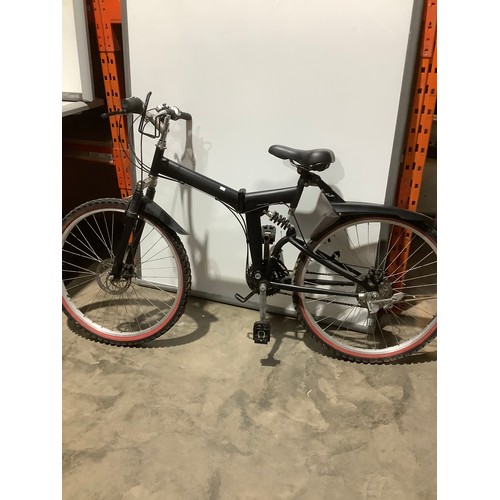 425 - Full size black folding full suspension Mountain bike